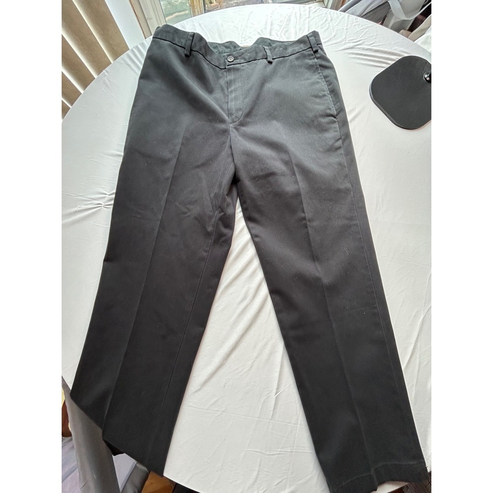 Brooks Brothers 346 Advantage Chino Black Clark Fit Pants Mens 36x30 Cotton
